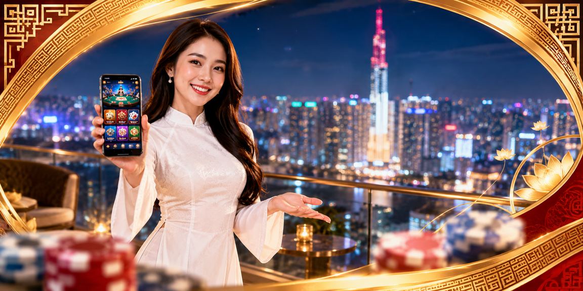 Giao diện trò chơi casino tại Hồ Chí Minh với nền áo dài truyền thống